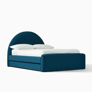 Meubles <span class=keywords><strong>de</strong></span> chambre à coucher Offre Spéciale le <span class=keywords><strong>type</strong></span> exquis et simple lit rembourré arqué lit double <span class=keywords><strong>de</strong></span> couleur personnalisée avec des rouleaux - Product Image 2