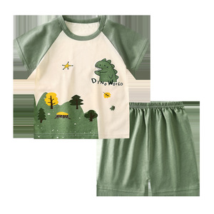 Completo Set Estivo 2025 Nuovo Stile in Puro Cotone per Bambini: Maglietta a Maniche Corte e Pantaloncini con Cartoni Animati, Casual, per Casa, per Bambini e Bambine - Disponibile in Dropshipping - Product Image 3