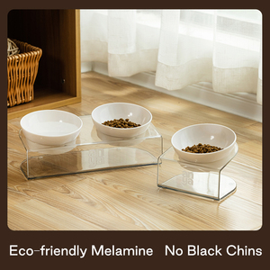 ANYA Logotipo Personalizado <span class=keywords><strong>Pet</strong></span> Tigela Transparente para Gatos e Cães <span class=keywords><strong>Pet</strong></span> Water <span class=keywords><strong>Bowl</strong></span> Double Bowls Suprimentos Único Double <span class=keywords><strong>Bowl</strong></span> Set Com Suporte - Product Image 5