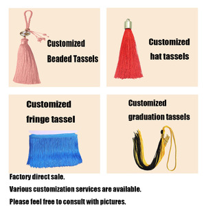 Móc khóa tua rua lụa polyester, tua rua lụa dùng trang trí túi xách - Product Image 2