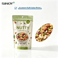 Sachet refermable à fermeture éclair, imprimé mat, personnalisé OEM, 100g-1kg, pour granola et noix, haute performance, haute barrière, emballage robuste pour noix