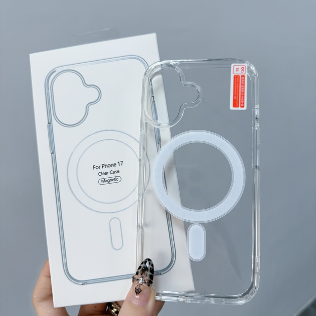 New Transparent Acrylic Wireless Charging Mobile Phone Case for iPhone 17 Series Clear Protective Cover Compatible Iphone Model