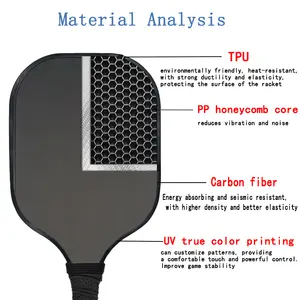 Sợi Carbon pickleball mái chèo thermoformed lõi tổ ong chuyên nghiệp crbn cùng một mô hình pickleball vợt