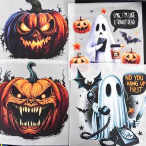 Impresión por Transferencia de Calor Personalizada y Duradera para Camisetas de Halloween, Material Plastisol PET Impermeable, Transferencia Termoadhesiva - Product Image 1