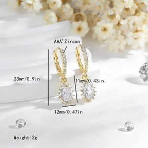 2025ใหม่เครื่องประดับแฟชั่นคุณภาพสูง Hengxuan ต่างหูเพทาย14K สีไม่ซีดจางขายส่งสำหรับผู้หญิง - Product Image 4