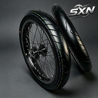 Ensemble de roues Supermoto chromées argentées de 17 pouces pour Sur-Ron Light Bee LBX, pneus de route en aluminium CNC 7075 70/90-17 90/80-17, amélioration