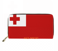 Portefeuille long en cuir avec drapeau de Samoa, pochette en cuir de grande capacité, adaptée aux femmes, pour les voyages et l'usage quotidien