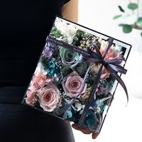 Boîte en Acrylique Carrée Personnalisée, Petite Boîte de Rangement Transparente, Conteneur à Bonbons, Organisateur de Cadeaux avec Couvercle, Boîte de Présentation Transparente pour Rose Éternelle