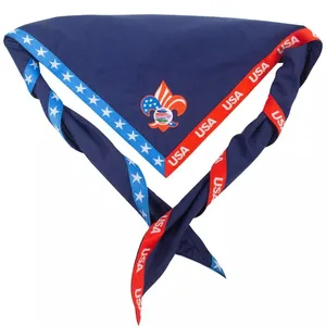 Factory Manufacturer Designer Outdoor Custom Logo Polyester Cotton Neckerchief Scout Scarf For Summer Camp