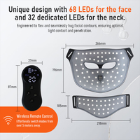Masque facial LED en silicone 7 couleurs OEM/ODM 510(k) avec longueurs d'onde 660nm/850nm pour l'élimination des rides et les soins de la peau à domicile