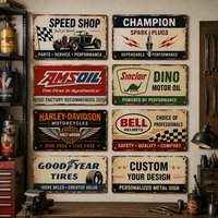 Plaque murale en métal personnalisée 20x30cm, imprimée UV, style antique, longue bande décorative pour garage, bar, man cave, bureau à domicile, plaque en fer personnalisée