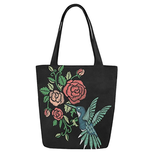 Sac fourre-tout décontracté quotidien à motif floral et empreintes de pattes de <span class=keywords><strong>chat</strong></span>, avec chaton de dessin animé mignon chassant un papillon - Product Image 3