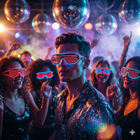 Lunettes LED carrées lumineuses à lumière froide clignotante en plastique pour concerts, soirées, bars, KTV, accessoires d'ambiance et de cheering