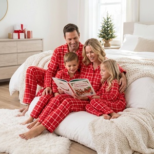 Nouveautés 2026 - Ensemble <span class=keywords><strong>de</strong></span> pyjamas <span class=keywords><strong>de</strong></span> Noël assortis pour la famille - Pyjamas <span class=keywords><strong>de</strong></span> Noël à carreaux écossais rouges pour hommes, femmes, garçons et filles - Pyjamas <span class=keywords><strong>de</strong></span> fête - Product Image 2