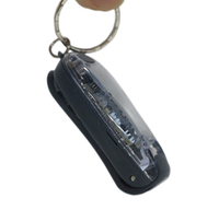 Senter LED Mini USB Portabel Isi Ulang dengan Gantungan Kunci, Bodi ABS, Baterai CR2032, untuk Keadaan Darurat, Berkemah, dan Bersepeda