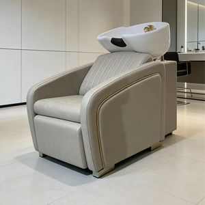 Fauteuil et lit de massage en coton de luxe DM de haute qualité avec bassin en céramique, couleur personnalisable pour salon de coiffure - Product Image 4