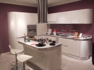 Set di Isole da Cucina dal Design Moderno e Regolabili con Lavello in Acrilico e Cestello Estraibile, Isole da Cucina di Lusso con Posti a Sedere - Product Image 3