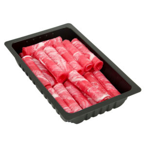 Gran oferta antideslizante y a prueba de fugas Interior 1000Ml PP bandeja negra contenedor de alimentos supermercado PP bandeja de carne - Product Image 1