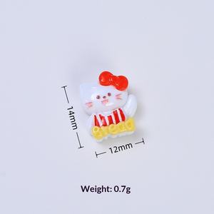 Оптовые милые декоративные элементы из смолы в виде мультяшных кошек для рукоделия, изготовления украшений и декора - Product Image 5