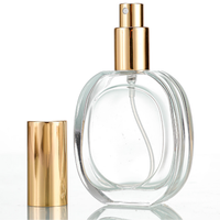 Flacon de parfum carré en verre rechargeable de 50 ml avec vaporisateur à pompe, compatible avec les diffuseurs à bâtonnets, finition givrée grise