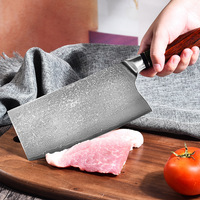 Couteau de chef de cuisine en acier damas fait à la main de 7 pouces de style chinois avec tranchant de rasoir pour un usage professionnel