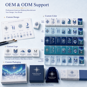 Artistic Premium Acrylic Navy Blue & Copper Gold Gift <b>Mahjong</b> <b>Set</b> for Holiday Gifts and Retail - Product Image 5