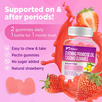 Gummies à l'huile d'onagre et à l'extrait de cohosh noir, marque privée OEM/ODM - Équilibre hormonal, soulagement du SPM, végétaliennes pour femmes