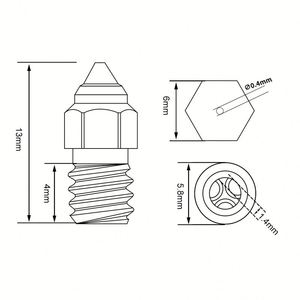 Buse d'imprimante 3D SE6 en laiton CHT de haute qualité, buse triple orifice, compatible avec les modèles CR-6 SE, Ender3 et <span class=keywords><strong>Ender5</strong></span> - Product Image 3