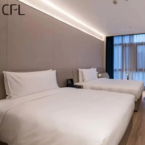 중국 제조 업체 전문 맞춤형 100% 면 트윈 사이즈 호텔 품질 플랫 침대 시트 5 성급 호텔 - Product Image 1