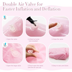 ห่วงยางรูปหัวใจเป่าลมพร้อมไฟ LED เรืองแสงในที่มืด สีชมพู สำหรับผู้ใหญ่ เหมาะสำหรับงานปาร์ตี้ริมสระน้ำในช่วงฤดูร้อน - Product Image 4