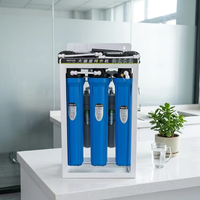 Sistema de Filtro de Agua por Ósmosis Inversa (RO) Personalizado de 20 Pulgadas, con Soporte para Debajo del Fregadero, Medidor de Flujo y Prefiltro