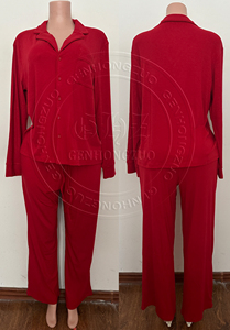 Pigiama da Donna Personalizzato in Morbido Cotone Modal <span class=keywords><strong>a</strong></span> Costine, Completo Homewear Rosa, Set Pigiama da Donna Due Pezzi - Product Image 4