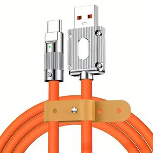 Factory Hot Sale 100W Zinc Alloy Connector 1M Silicone Multiple USB <b>Type</b> <b>C</b> Fast Charging Data <b>Cable</b> for Mobile Phones - Product Image 1