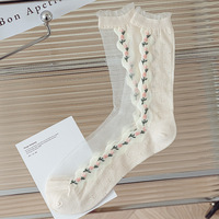 Chaussettes Kasi, chaussettes mi-mollet pour enfants, style fin printemps-été, tulipe pour filles, chaussettes en cristal pour femmes