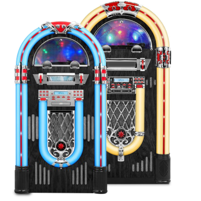 未使用　アンティークジュークボックス ラジオ ラジカセ 希少 100曲 ジュークボックス CDプレーヤー ラジオ レトロ インテリア