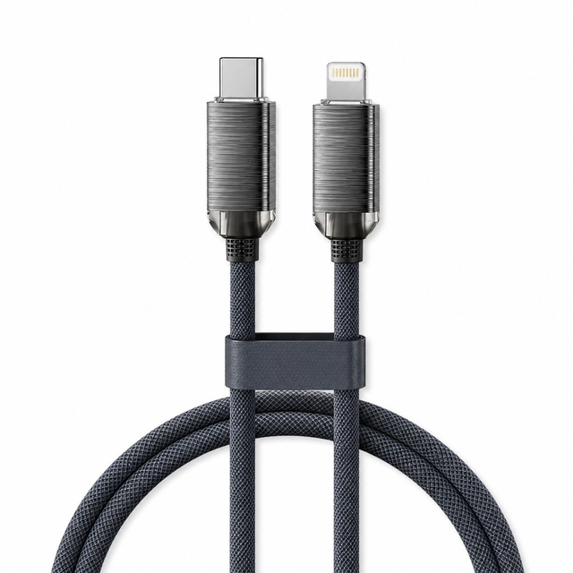 1m Braided USB-C to Light ning PD 27W Fast Charging Cable for iPhone, 48-Spindle Nylon Data Sync Cord