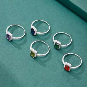 Hainon argento Sterling Zirconia cubica fede nuziale Fine e fidanzamento promettono feste alla moda per l'eternità - Product Image 3