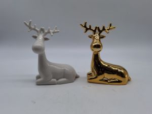 Adorno Navideño <span class=keywords><strong>de</strong></span> <span class=keywords><strong>Reno</strong></span> <span class=keywords><strong>de</strong></span> Cerámica, Decoración para el Hogar, Figura Decorativa para Mesa - Product Image 6