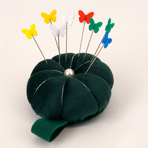 Alfiletero de muñeca de <span class=keywords><strong>terciopelo</strong></span> de alta calidad <span class=keywords><strong>para</strong></span> <span class=keywords><strong>coser</strong></span>, cojín de alfiler de punto de cruz con forma de calabaza 3D <span class=keywords><strong>para</strong></span> sastrería y artesanía de bordado - Product Image 4