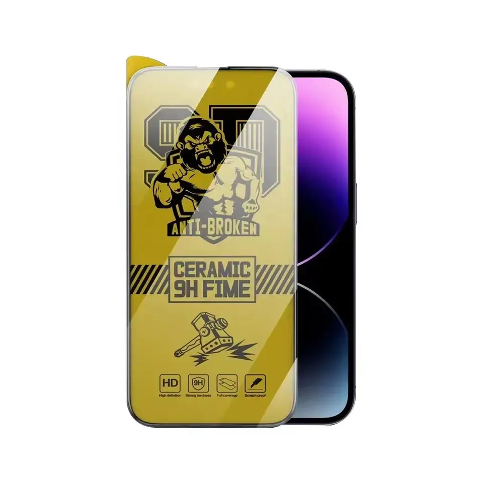 2023 Nieuwe En Verbeterde 9H King Kong Hd Keramische Schermbeschermer Galvaniseren Keramische Film Voor Iphone14 Pro Max 13 12 11 Xs Max