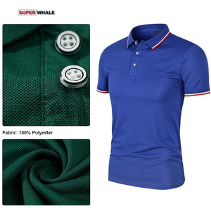Grosir kaus Polo olahraga pria lengan pendek LOGO kustom kaus Polo musim panas Breathable kain sutra es - Product Image 3
