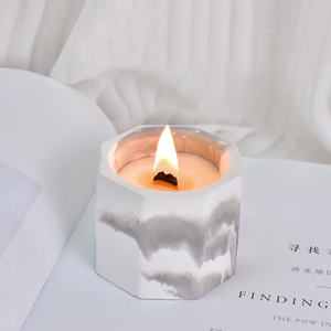 Bougie parfumée à mèche en bois de gypse marbré Bougie parfumée en cire de soja sans fumée avec boîte Bougie parfumée Marque privée - Product Image 6