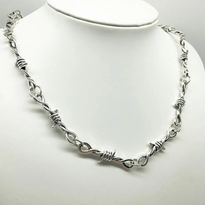 Collana girocollo in filo spinato in filo spinato in piccole spine girocollo collana in filo spinato con filo spinato gioiello Punk - Product Image 3