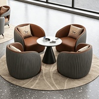 Ensemble de fauteuils en cuir minimalistes pour centre d'exposition, salon de beauté, réception et salle de réunion - Aucun assemblage requis