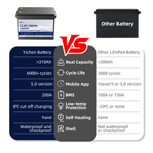 Batería Grande de 12V 300Ah 3.8kWh y Más de 6000 Ciclos para Vida Autónoma Solar y Acampada Fuera de la Red en Autocaravanas - Product Image 3