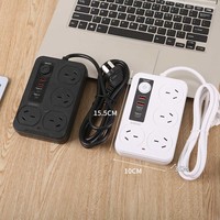 Stop Kontak Australia dengan Proteksi Beban Berlebih, Kabel Ekstensi 4 Outlet dengan Pengisian Cepat, Soket Daya Portabel dengan Port USB