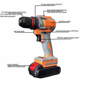 Trapano a Percussione Senza Fili OEM, Trapano a Impatto Brushless con Velocità Variabile, Batteria al Litio, Mini Trapano Elettrico per Utensili - Product Image 5