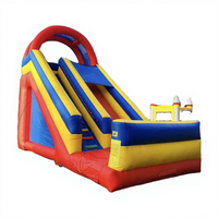 Toboggan aquatique gonflable commercial en PVC et mur d'escalade avec piscine amovible 7x3m, installation facile - Offre spéciale