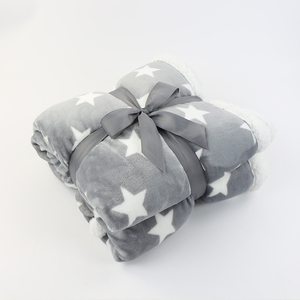 Accogliente coperta invernale in poliestere 100% all'ingrosso con Design natalizio a doppio strato renna stella 60*70 "plaid reversibili - Product Image 6