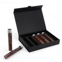 Custom Matte Black Cardboard Magnetic Glass test Tube Tea Box Packaging